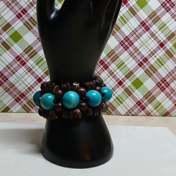 Hand Crafted Wooden Boho Beaded Stretchy Bracelet Fashion Costume Jewelry #37 - Picture 7 of 11